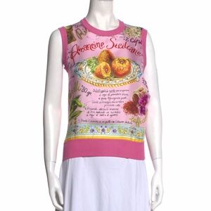 Dolce & Gabbana Silk Graphic Top